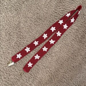 Red Star Pattern beaded purse strap NWT